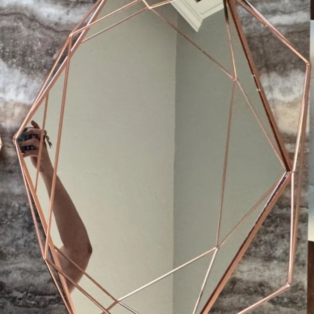 Pre-Owned Rose Gold/Copper Metal Wall Mirror- Umbra- 22.5